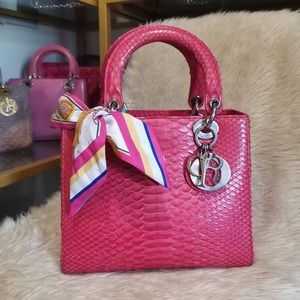 Medium Lady Dior Snake Skin